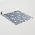 Mid Century Modern Twinkling Stars Retro Atomic Pattern in Stone Blue and Cream Yoga Mat Gallery Image 2