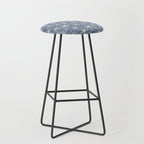 Mid Century Modern Twinkling Stars Retro Atomic Pattern in Stone Blue and Cream Stool Gallery Image 1