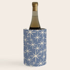 Mid Century Modern Twinkling Stars Retro Atomic Pattern in Stone Blue and Cream Wine Chiller Gallery Image 3
