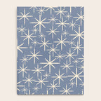Mid Century Modern Twinkling Stars Retro Atomic Pattern in Stone Blue and Cream Notebook Gallery Image 4