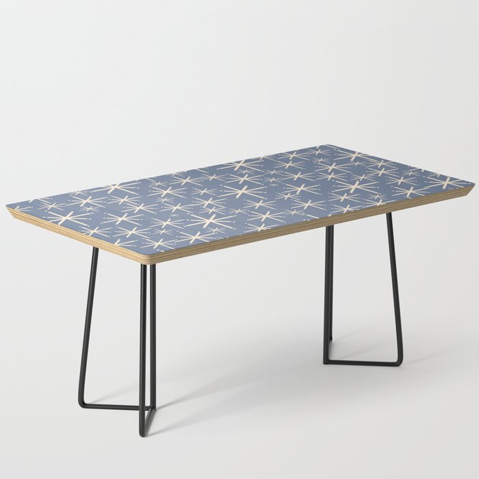 Mid Century Modern Twinkling Stars Retro Atomic Pattern in Stone Blue and Cream Coffee Table Gallery Image 1