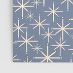 Mid Century Modern Twinkling Stars Retro Atomic Pattern in Stone Blue and Cream Poster Gallery Image 3