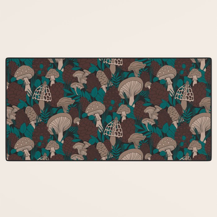 Moody Mushrooms and Pinecones Desk Mat Gallery Image 3