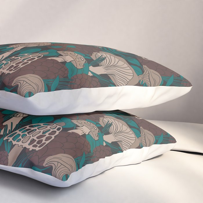Moody Mushrooms and Pinecones Pillow Sham Gallery Image 3