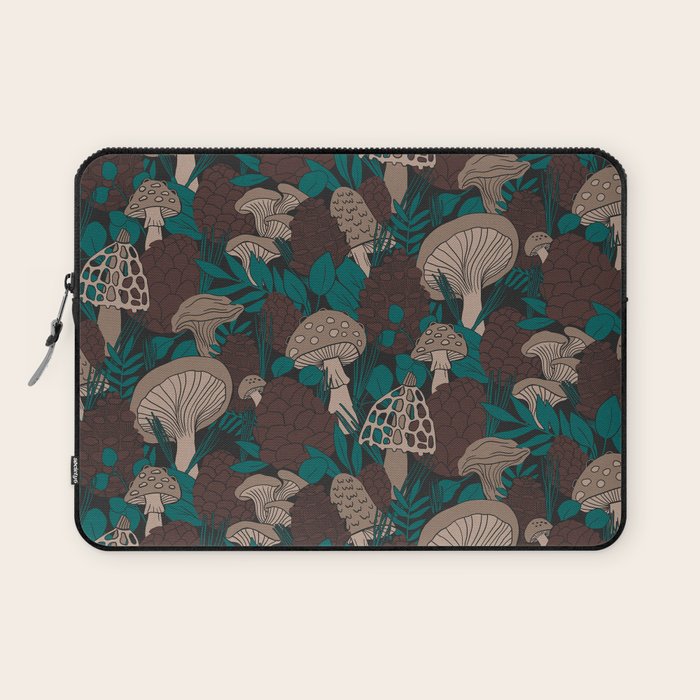 Moody Mushrooms and Pinecones Laptop Sleeve Gallery Image 1