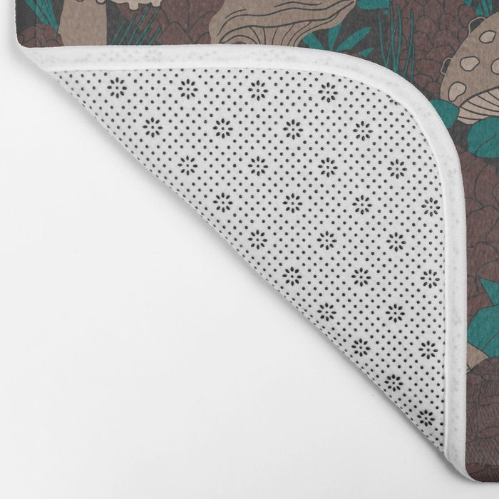 Moody Mushrooms and Pinecones Bath Mat Gallery Image 2