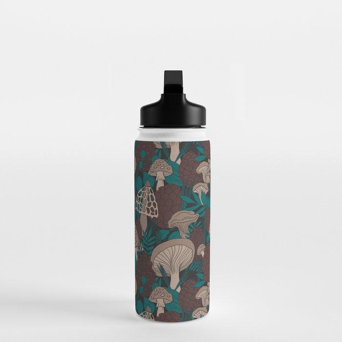 Moody Mushrooms and Pinecones Water Bottle Gallery Image 3