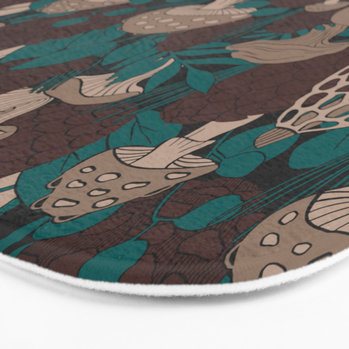 Moody Mushrooms and Pinecones Bath Mat Gallery Image 3