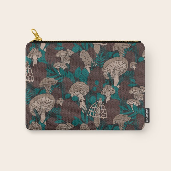 Moody Mushrooms and Pinecones Carry All Pouch Gallery Image 1