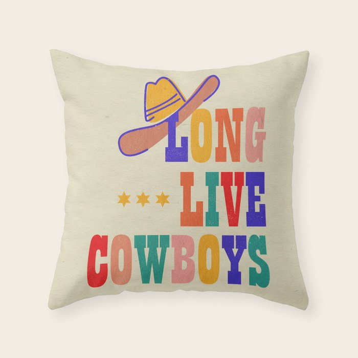 LONG LIVE COWBOYS Throw Pillow Gallery Image 1