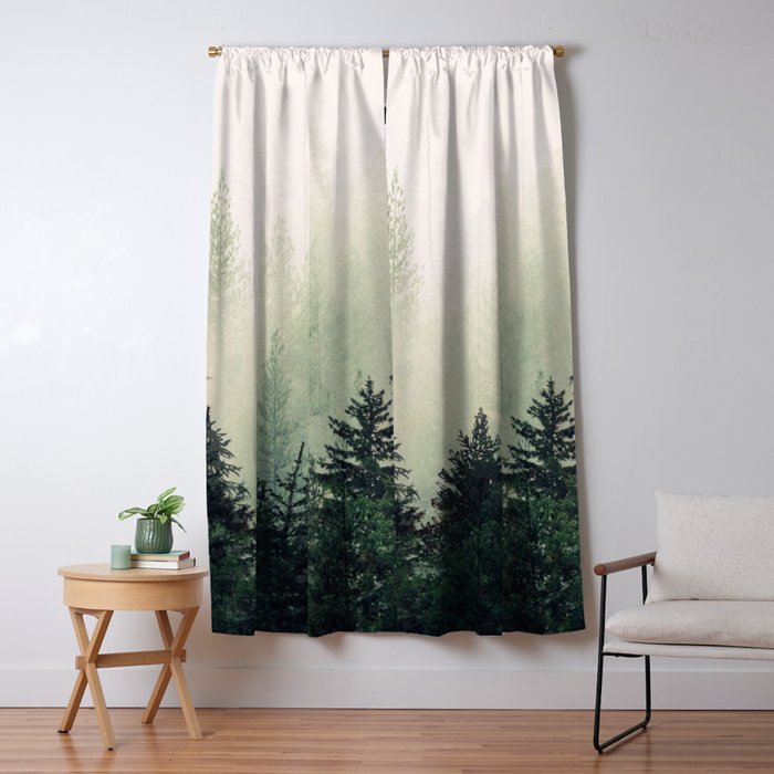 Foggy Pine Trees Window Curtain Gallery Image 5