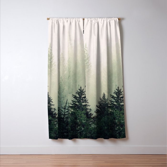 Foggy Pine Trees Window Curtain Gallery Image 3