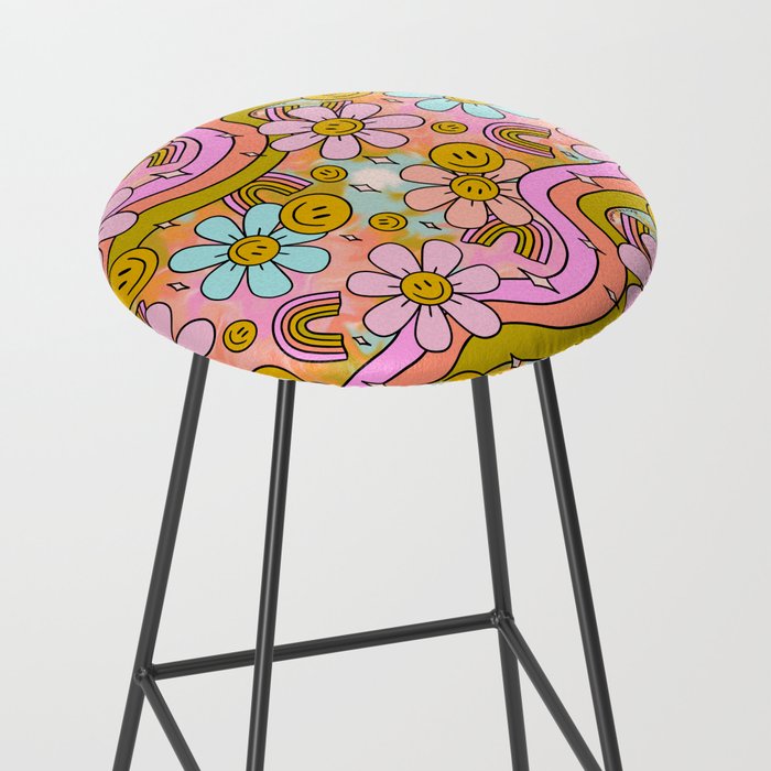 Tie Dye Flower Print Stool Gallery Image 2