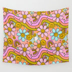 Tie Dye Flower Print Wall Tapestry Gallery Image 4