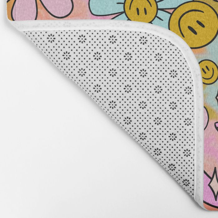 Tie Dye Flower Print Bath Mat Gallery Image 2