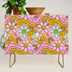Tie Dye Flower Print Credenza Gallery Image 1