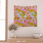Tie Dye Flower Print Wall Tapestry Gallery Image 2