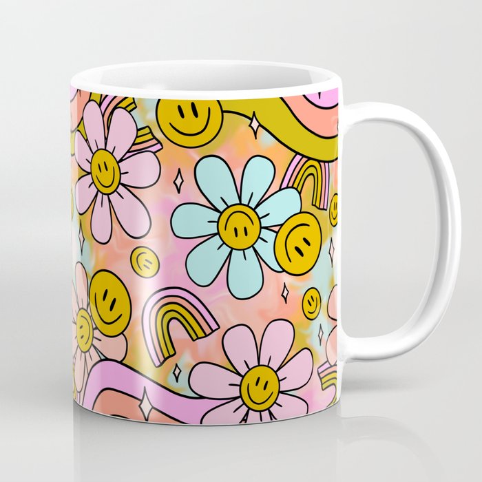 Tie Dye Flower Print Coffee Mug Gallery Image 1