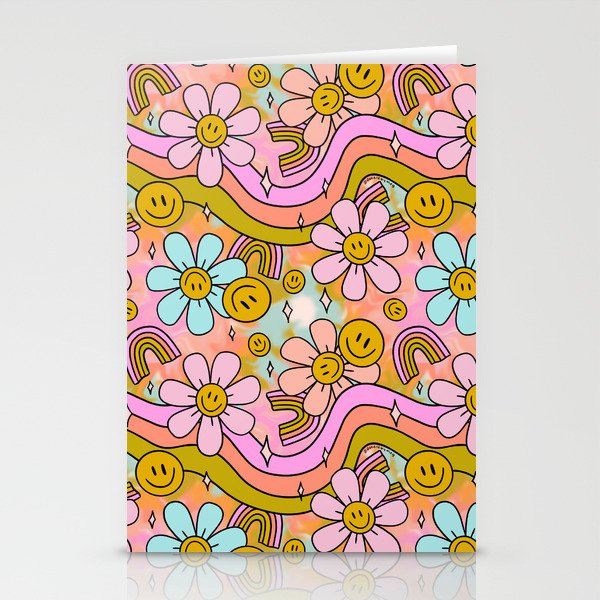 Tie Dye Flower Print Stationery Card Gallery Image 2