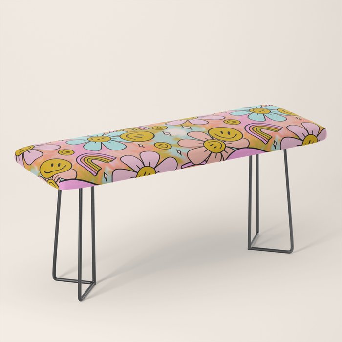 Tie Dye Flower Print Bench Gallery Image 1