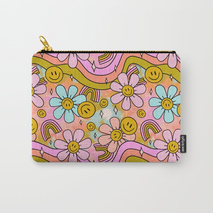 Tie Dye Flower Print Carry All Pouch Gallery Image 1