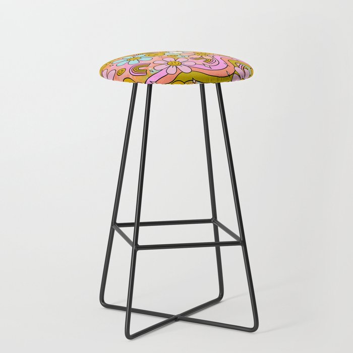 Tie Dye Flower Print Stool Gallery Image 1