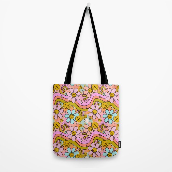 Tie Dye Flower Print Tote Bag Gallery Image 2