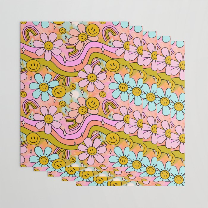 Tie Dye Flower Print Wrapping Paper Gallery Image 3