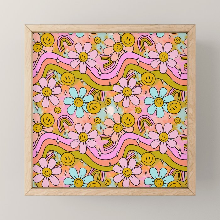 Tie Dye Flower Print Mini Art Print Gallery Image 1