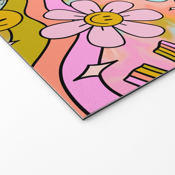 Tie Dye Flower Print Welcome Mat Gallery Image 2