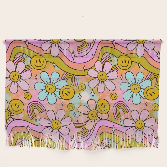 Tie Dye Flower Print Wall Hanging Gallery Image 1