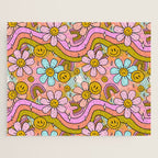 Tie Dye Flower Print Jigsaw Puzzle Gallery Image 1