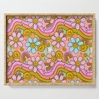 Tie Dye Flower Print Serving Tray Gallery Image 1