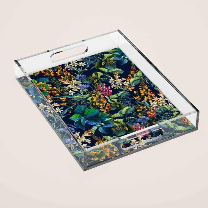 Blue Night Garden Acrylic Tray Gallery Image 1