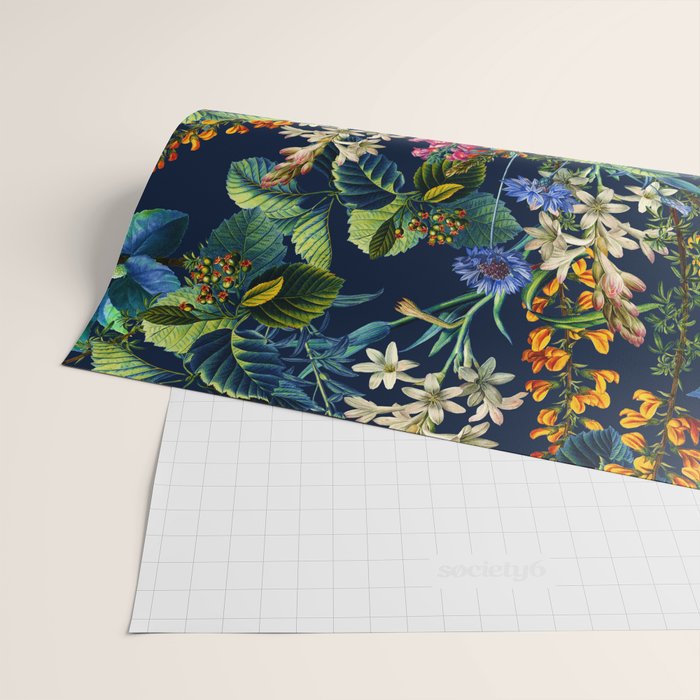 Blue Night Garden Wrapping Paper Gallery Image 2