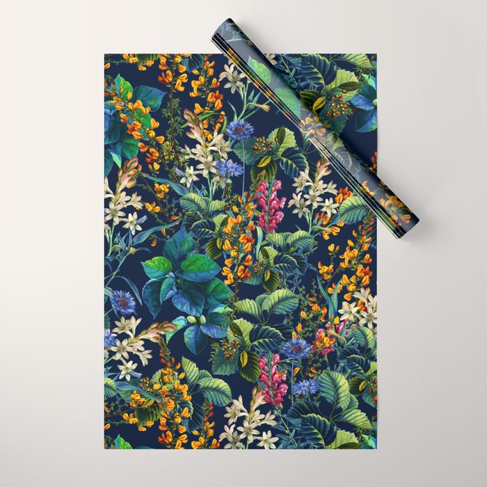 Blue Night Garden Wrapping Paper Gallery Image 1