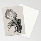 Dinosaur Skeleton Ink Pen Illustration Triceratops Stationery Card Gallery Image 2