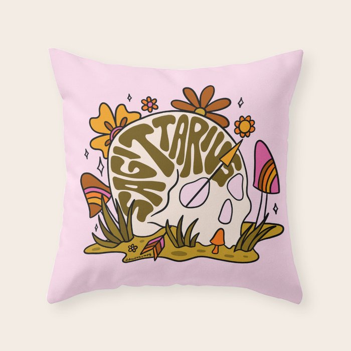 Sagittarius Skull Throw Pillow Gallery Image 1