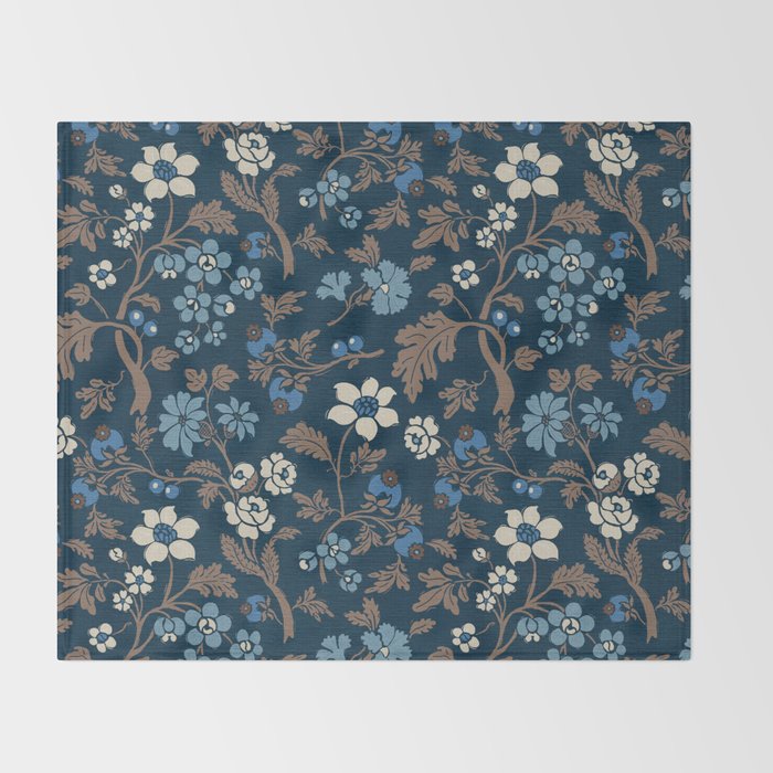 Moody Bohemian Florals Throw Blanket Gallery Image 2