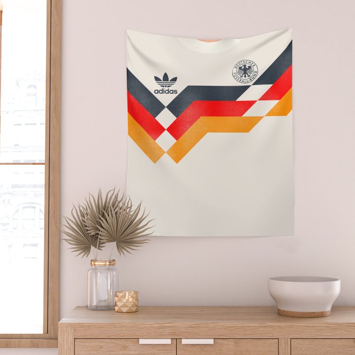 Vintage World Cup shirt, old Germany jersey, Italia 90, retro football jersey, soccer love Wall Tapestry Gallery Image 2