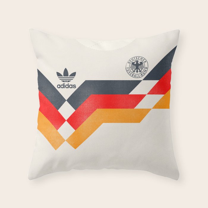 Vintage World Cup shirt, old Germany jersey, Italia 90, retro football jersey, soccer love Throw Pillow Gallery Image 1
