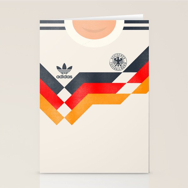 Vintage World Cup shirt, old Germany jersey, Italia 90, retro football jersey, soccer love Stationery Card Gallery Image 1