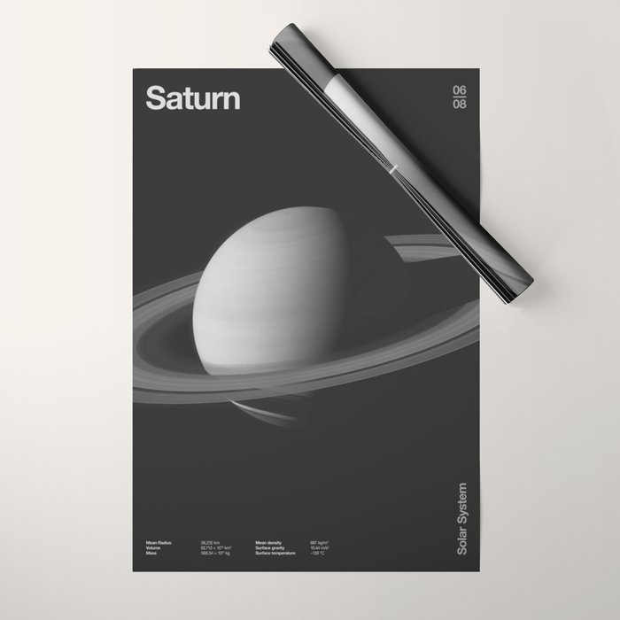 Solar System _ 06 Saturn Wrapping Paper Gallery Image 1