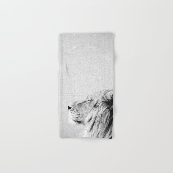 Lion Portrait - Black & White Towels Gallery Image 1