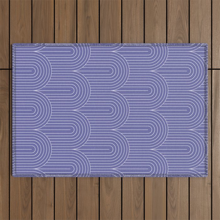 Art Deco Arch Pattern XXI Very Peri Outdoor Rug Gallery Image 1
