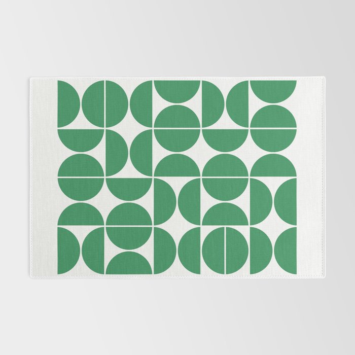 Mid Century Modern Geometric 04 Green Rug Gallery Image 2