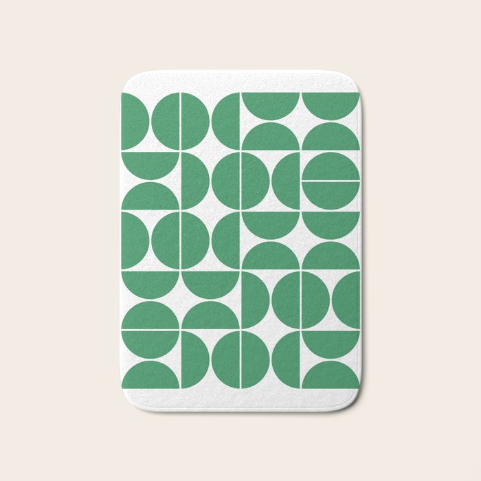 Mid Century Modern Geometric 04 Green Bath Mat Gallery Image 1