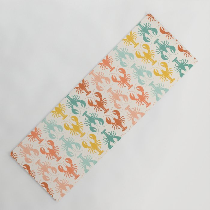 Lobster parade - retro Yoga Mat Gallery Image 1