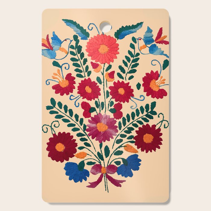 Mexican Bird Motif Cream  Cutting Board Gallery Image 1