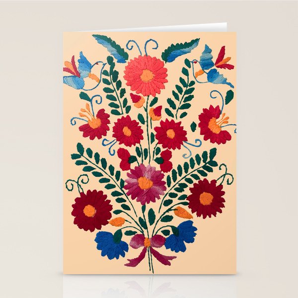 Mexican Bird Motif Cream  Stationery Card Gallery Image 2